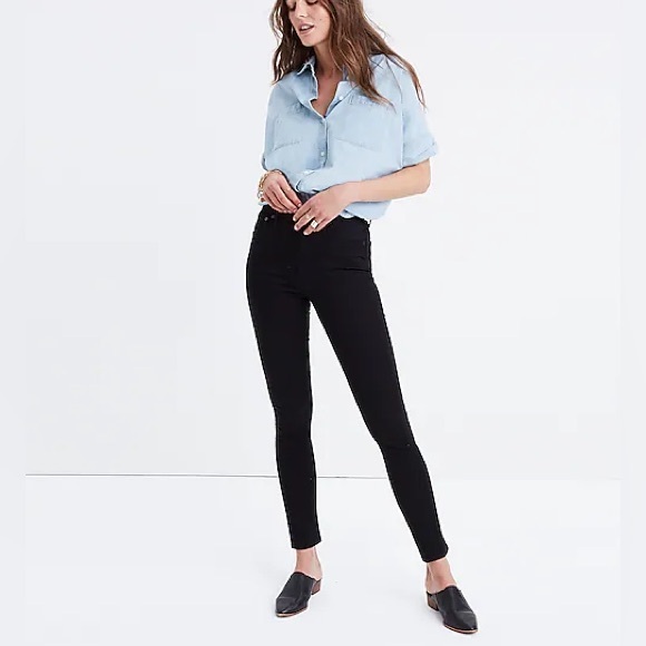 Madewell 9” high rise skinny ankle Pete black denim jeans 30S - Picture 7 of 7